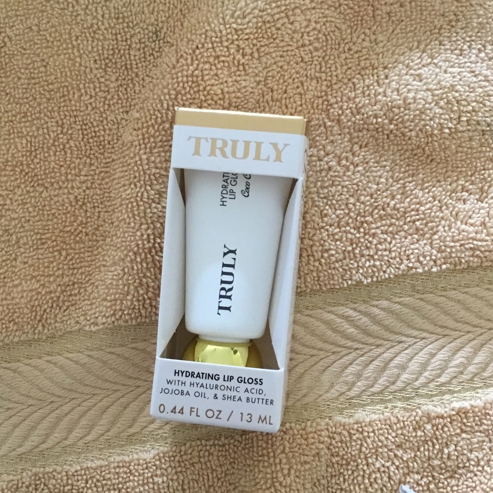 TRULY White and Gold Hydrating Lip Gloss in Branded Packaging